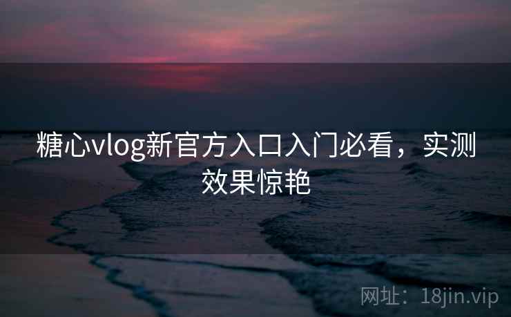 糖心vlog新官方入口入门必看，实测效果惊艳
