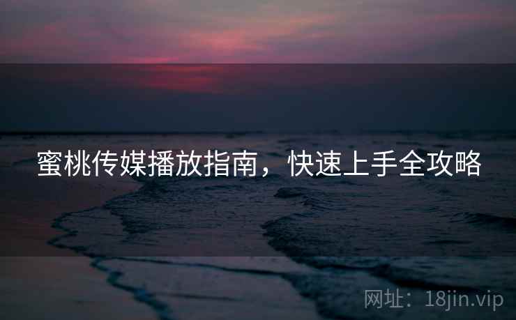 蜜桃传媒播放指南，快速上手全攻略